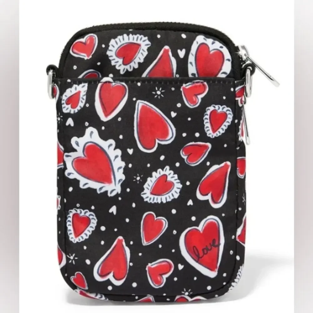 Brighton Hearts A Flutter Utility Crossbody Bag, NWT